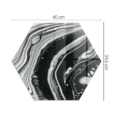 Kaljeno steklo za pod kamin šestkotna Abstraktni valoviti in linearni vzorci
