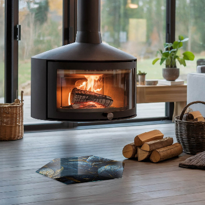 Podložna plošča za kamin šestkotna Elegantni listi v strukturi