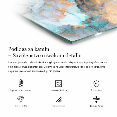 Podložna plošča za kamin šestkotna Surov beton v minimalističnem slogu