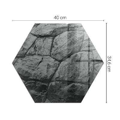 Podložno steklo za kamin šestkotna Kamniti slog v naravni različici