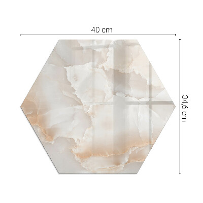 Steklo za kamin šestkotna Kamniti organski motiv