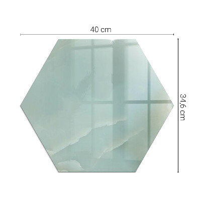 Kaljeno steklo za pod kamin šestkotna Marmorni motiv v nežnih tonih