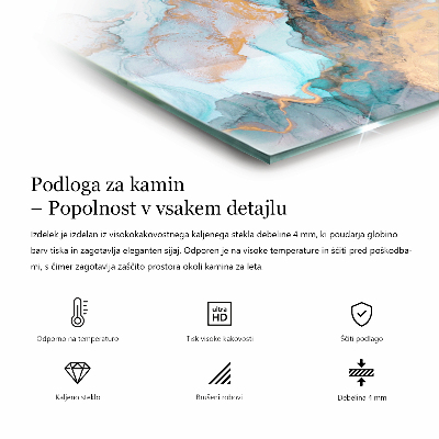 Podložna plošča za kamin šestkotna Barva morja