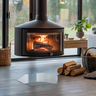 Steklo za kamin šestkotna Barva siva