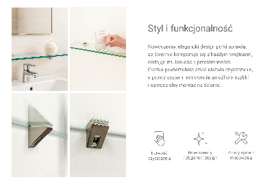 Stenska steklena polica prosojna