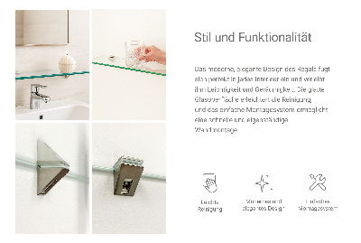 Stenska steklena polica prosojna