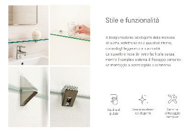 Stenska steklena polica prosojna