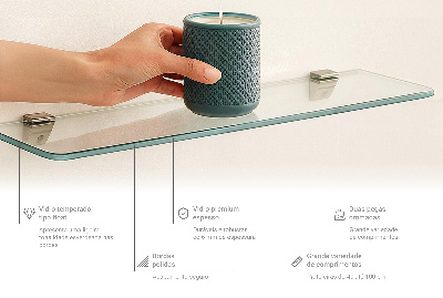 Stenska steklena polica prosojna