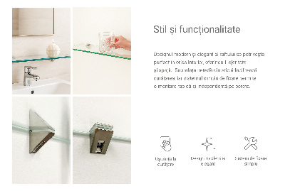 Stenska steklena polica prosojna