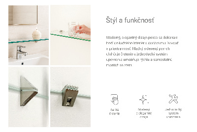 Stenska steklena polica prosojna