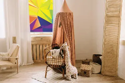 Notranje senčilo za okno Barvit vzorec origamija