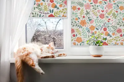 Notranje okensko senčilo Poslikane rože