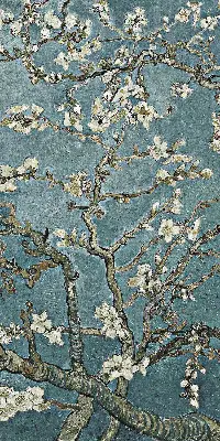 Notranje senčilo za okno Vejice na modrem ozadju