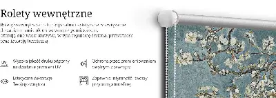 Notranje senčilo za okno Vejice na modrem ozadju