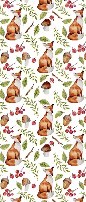 Notranje okensko senčilo Lisice, gobe, listje