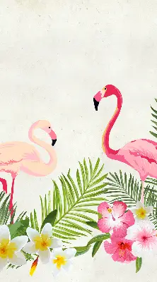 Tekstilno senčilo Flamingi ob listih
