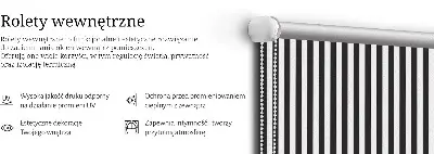 Notranje senčilo za okno Črno-bele črte