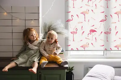 Notranje okensko senčilo Flamingi in njihovo perje