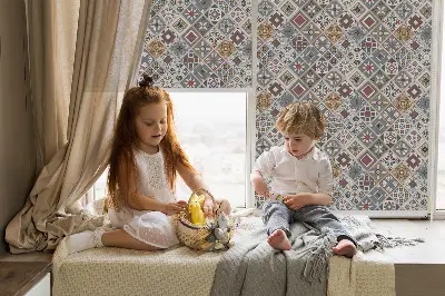 Senčilo za balkonska vrata Dekorativni rombi