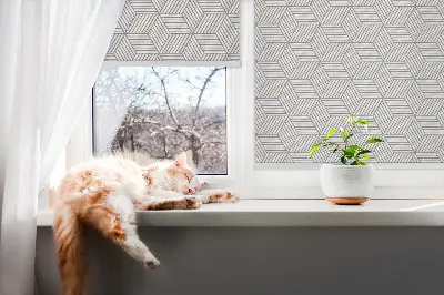 Senčilo za balkonska vrata 3D črtasti kvadratki