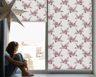 Notranje senčilo za okno Origami labodi