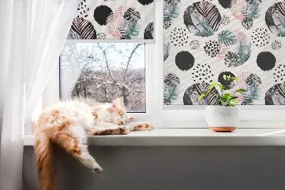Notranje okensko senčilo Krogi in listi