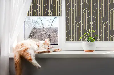 Notranje senčilo za okno Rumen vzorec