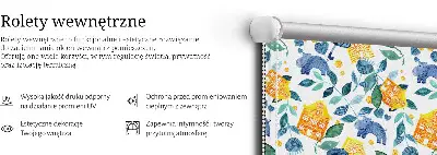 Senčilo za balkonska vrata Rumene hiše modre rastline
