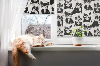 Notranje senčilo za okno Narisani psi