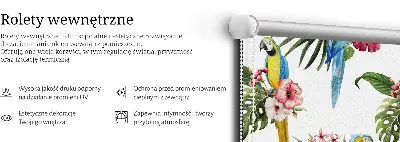 Tekstilno senčilo Papiga na rožah