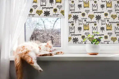Senčilo za okno Narisane rože