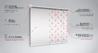 Notranje senčilo za okno Flamingi