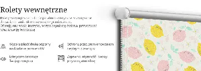 Senčilo za balkonska vrata Rožnate in rumene limone
