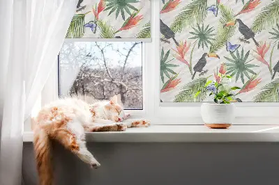 Senčilo za okno Tukani na rožah