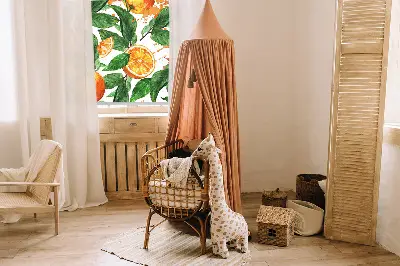 Senčilo za balkonska vrata Pomaranče in listi
