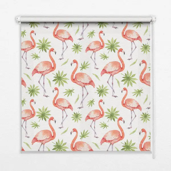Tekstilno senčilo Flamingo in listi