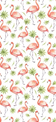 Tekstilno senčilo Flamingo in listi