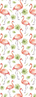 Tekstilno senčilo Flamingo in listi