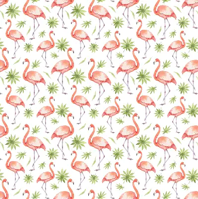 Tekstilno senčilo Flamingo in listi