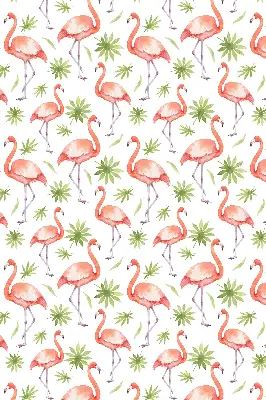 Tekstilno senčilo Flamingo in listi
