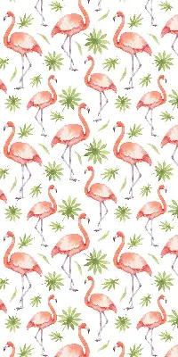 Tekstilno senčilo Flamingo in listi