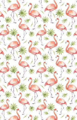 Tekstilno senčilo Flamingo in listi