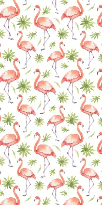 Tekstilno senčilo Flamingo in listi