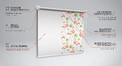 Tekstilno senčilo Flamingo in listi
