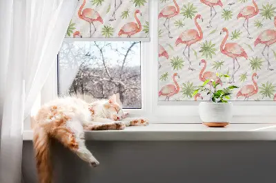 Tekstilno senčilo Flamingo in listi