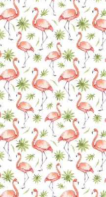 Tekstilno senčilo Flamingo in listi