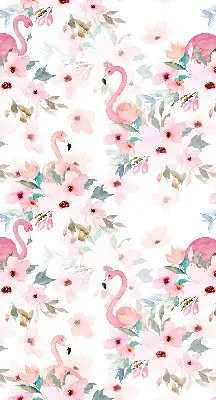 Notranje okensko senčilo Flamingi med rožami