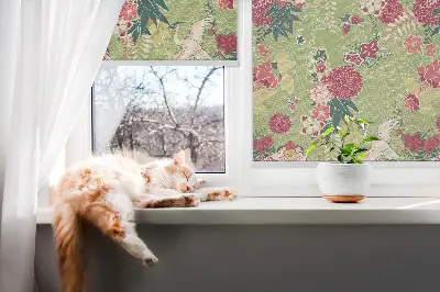Notranje senčilo za okno Čaplja in rastline