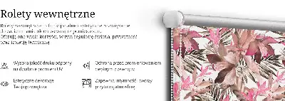 Notranje senčilo za okno Rožnate rože