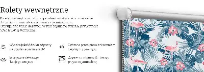 Senčilo za balkonska vrata Tropske rastline in flamingi